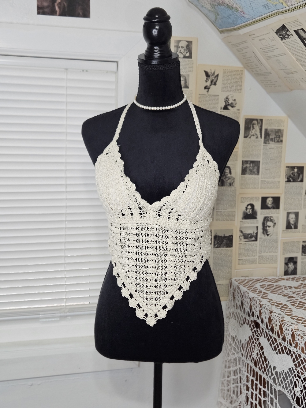 Crochet Boho Hippie Halter Top